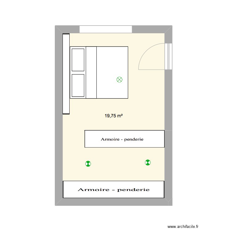 Chambre Nous. Plan de 1 pièce et 20 m2