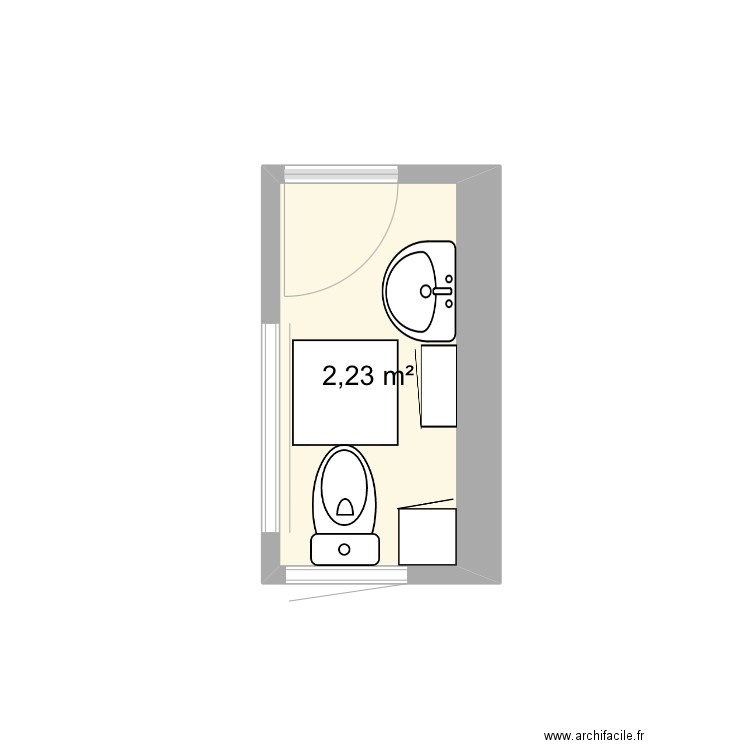 WCcave. Plan de 1 pièce et 2 m2