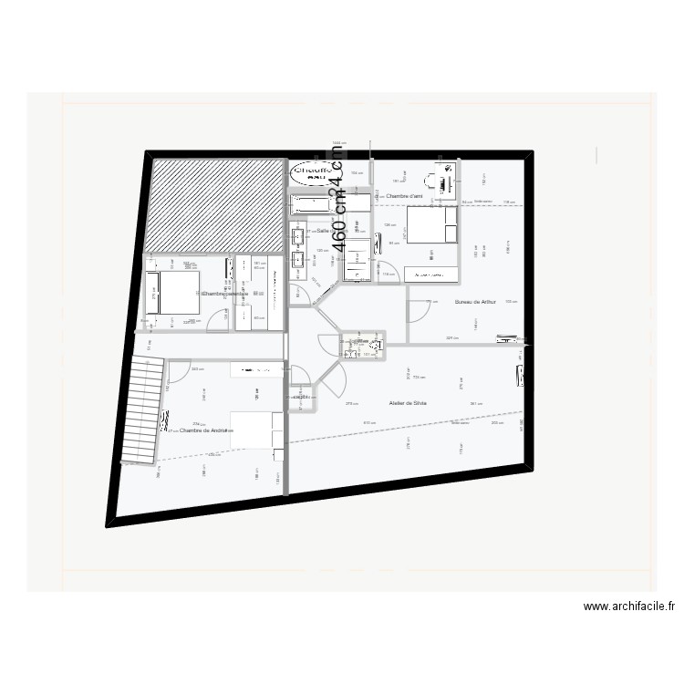 casa etage. Plan de 6 pièces et 207 m2