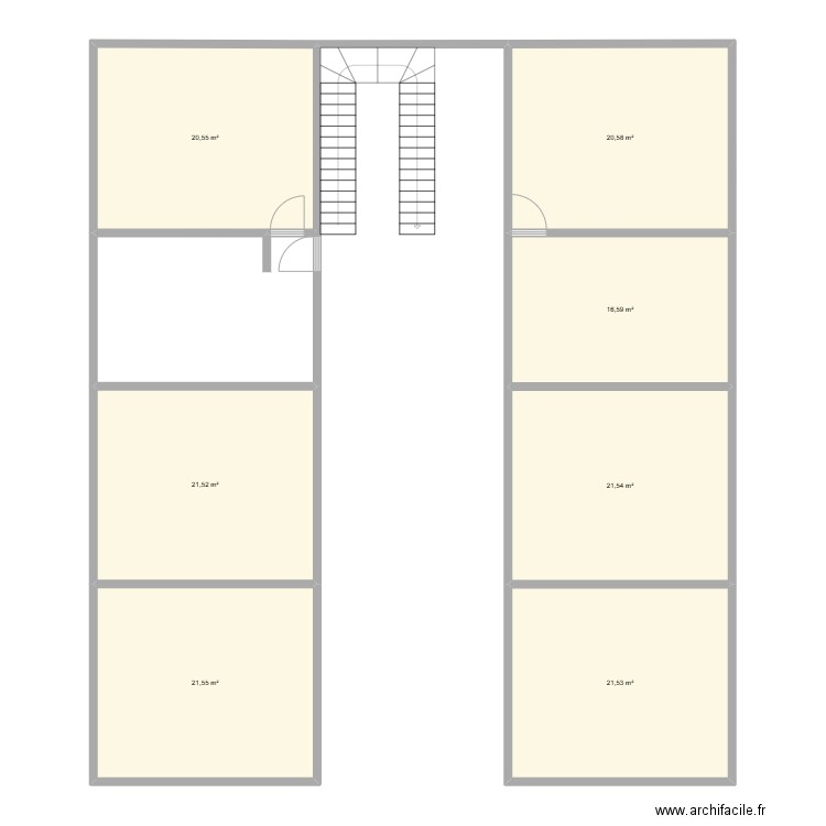 extension polyclinique. Plan de 7 pièces et 144 m2