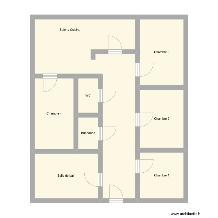 MAHDJOUB (VNR). Plan de 8 pièces et 81 m2