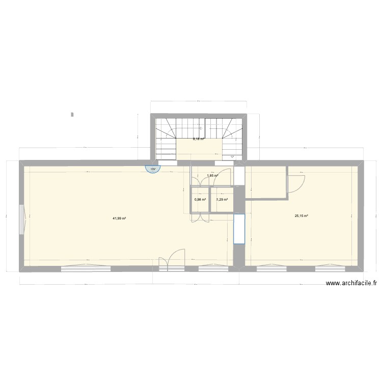 Corbeyre projet RDC. Plan de 6 pièces et 79 m2