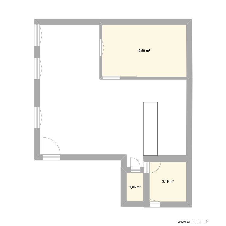 Appartement Barjols. Plan de 3 pièces et 14 m2