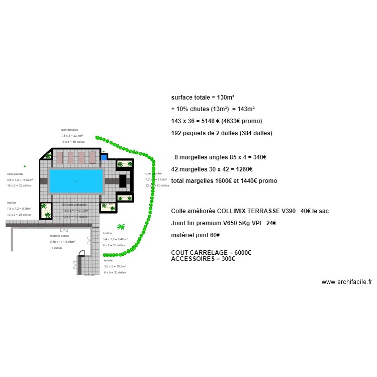 ddr. Plan de 6 pièces et 51 m2