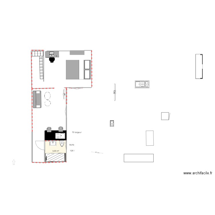 PALESTINE 3. Plan de 1 pièce et 3 m2