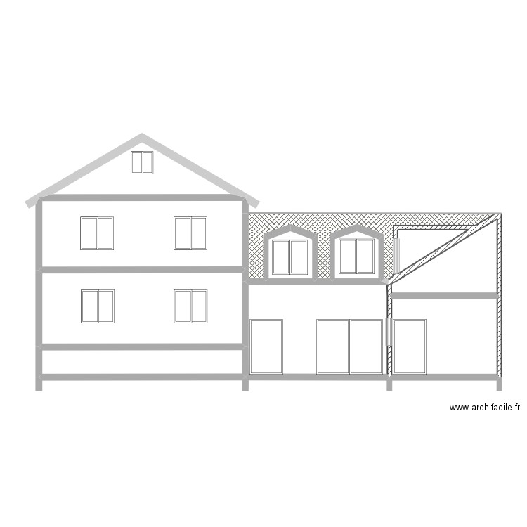 Plan de coupe Argenteuil. Plan de 11 pièces et 97 m2