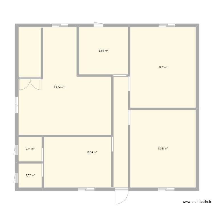 mansin. Plan de 7 pièces et 99 m2