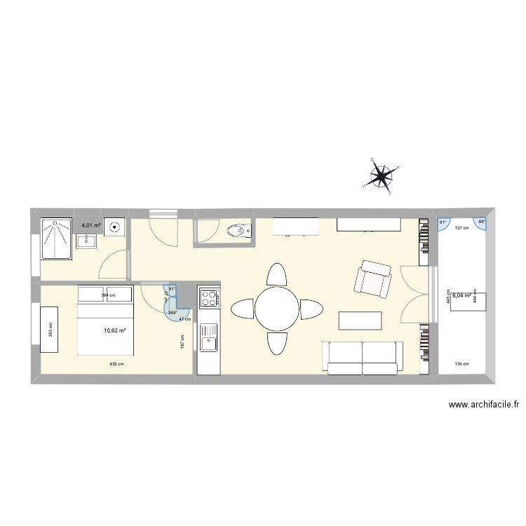 6_BLD_PASTEUR_2. Plan de 7 pièces et 53 m2