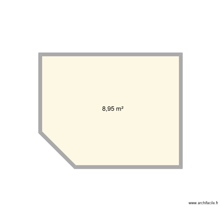 rénovation sdb. Plan de 1 pièce et 9 m2