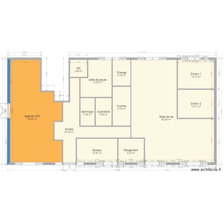 Plan MC Cergy v7 + KGK. Plan de 13 pièces et 258 m2