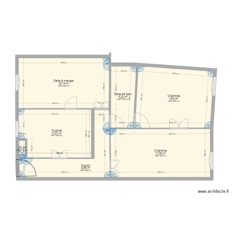 Quai Griolet. Plan de 7 pièces et 75 m2