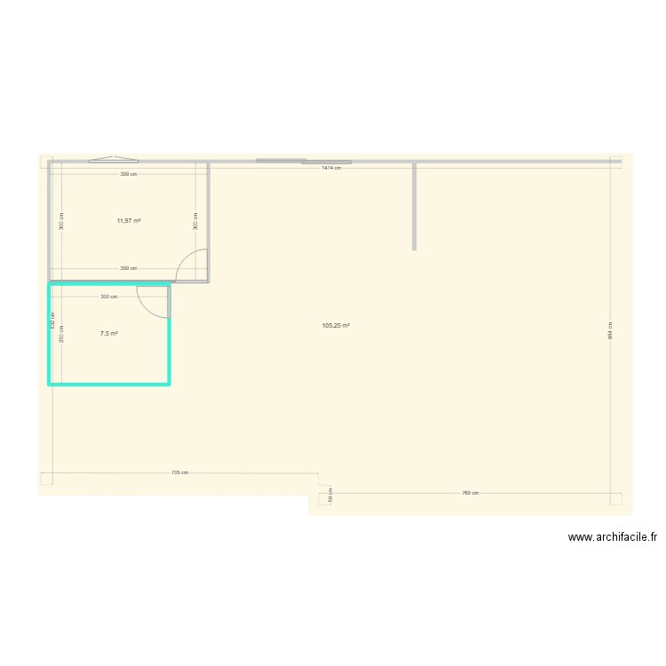 Maison Blou. Plan de 3 pièces et 146 m2