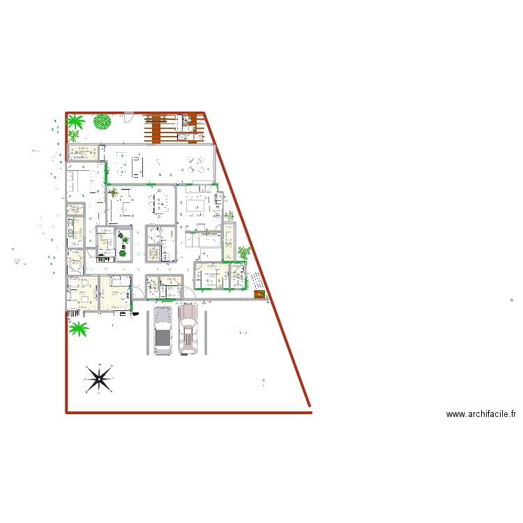 0. Pellares A. Plan de 14 pièces et 56 m2