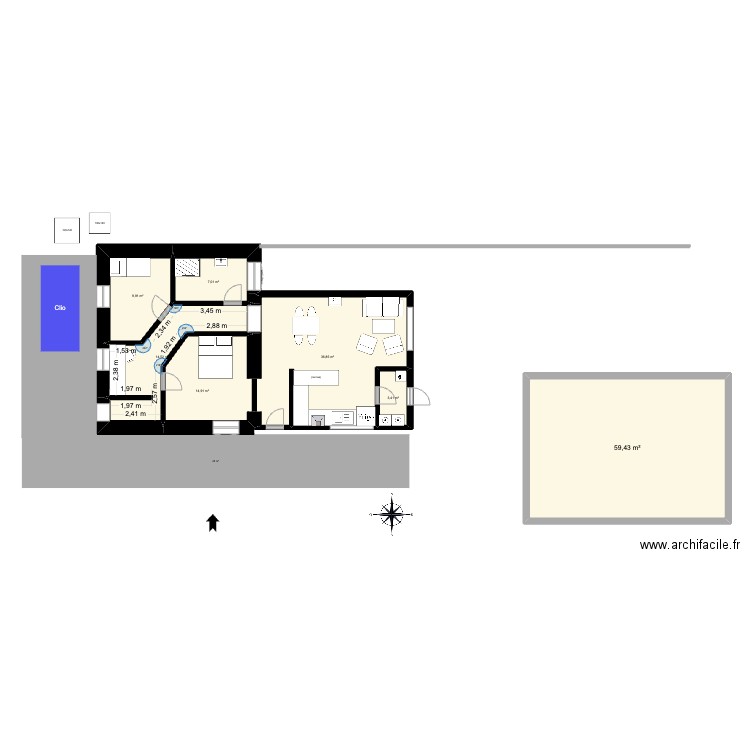 1 mars L v6. Plan de 7 pièces et 146 m2