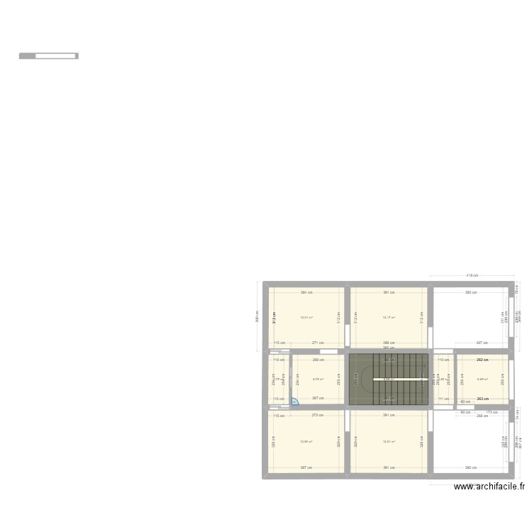 185454. Plan de 9 pièces et 78 m2