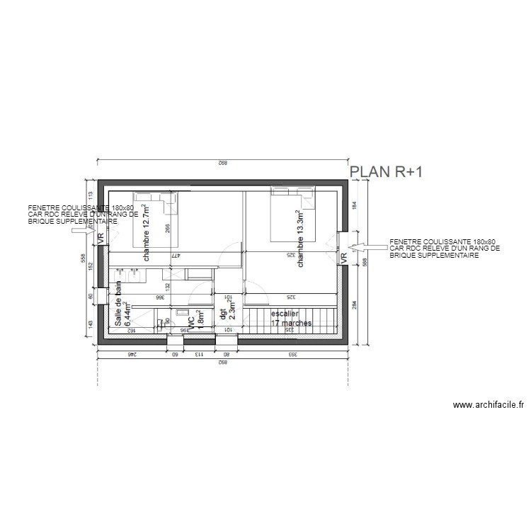 MODIFICATIONS AVANT COUPES ETAGE1. Plan de 0 pièce et 0 m2