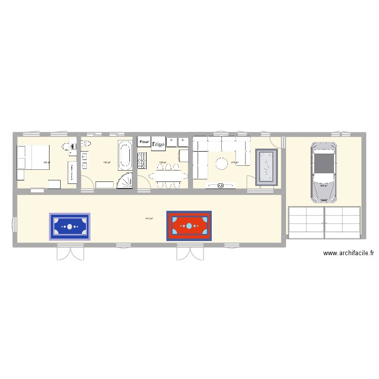 maison. Plan de 6 pièces et 149 m2