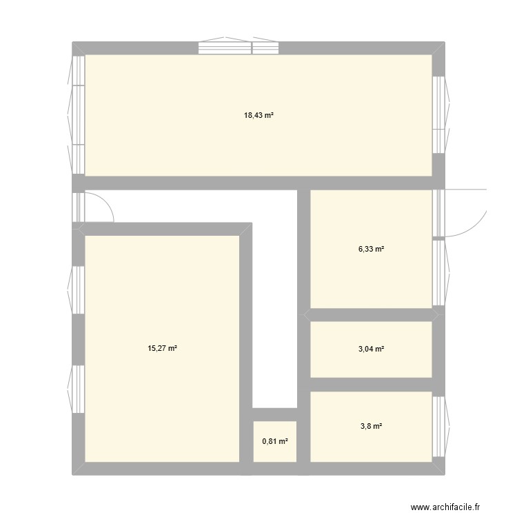 Choisy au bac. Plan de 6 pièces et 48 m2