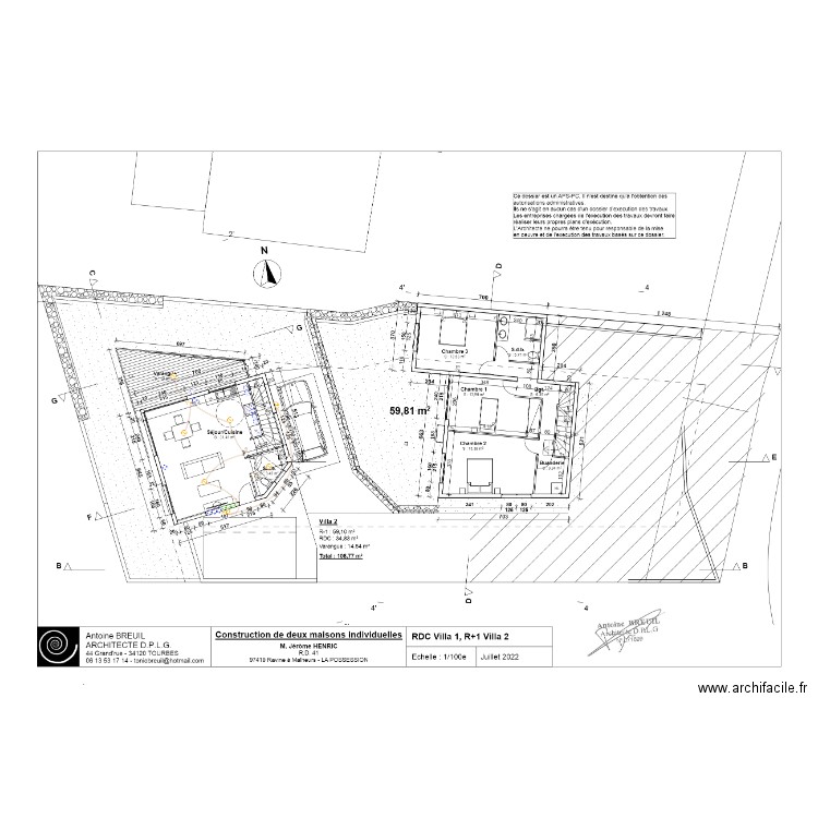 ELEC R+1 VILLA 2 RDC VILLA1 HENRIC. Plan de 0 pièce et 0 m2