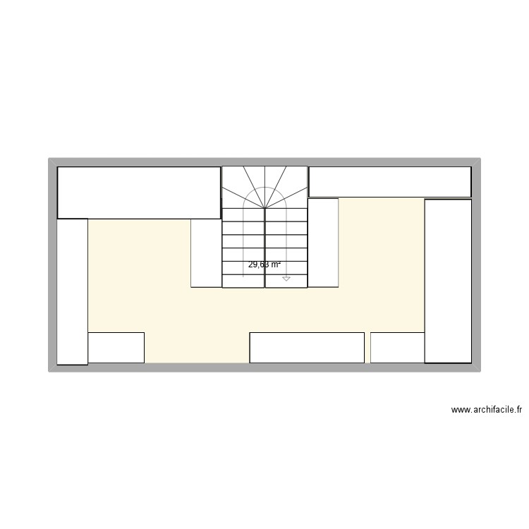 réserve. Plan de 1 pièce et 30 m2