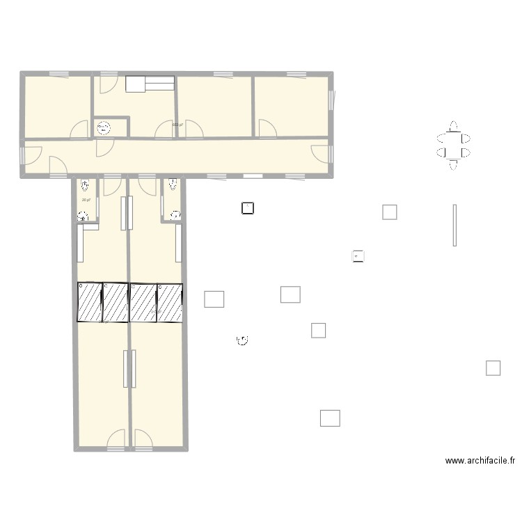 6 logements . Plan de 4 pièces et 118 m2