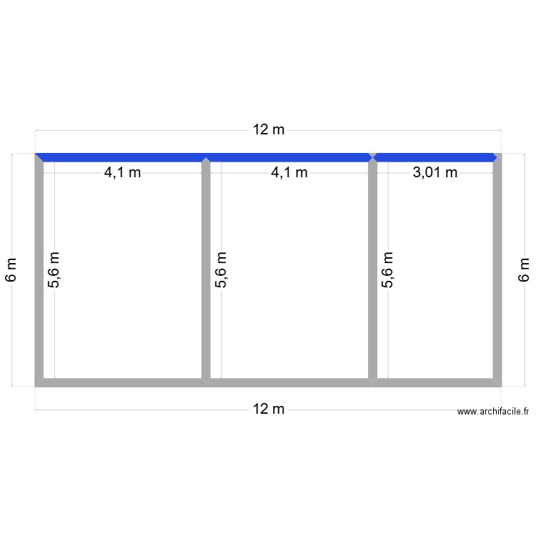 plan VS. Plan de 3 pièces et 63 m2