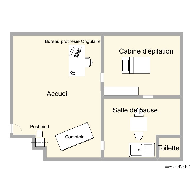 Institut trinity by mel. Plan de 4 pièces et 148 m2