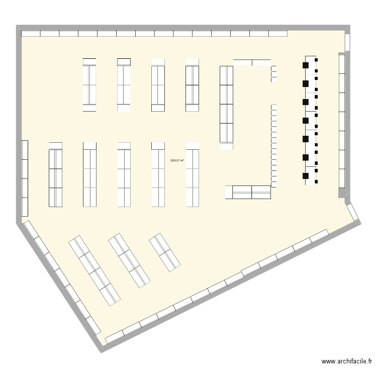 Hippodrome validé. Plan de 1 pièce et 229 m2