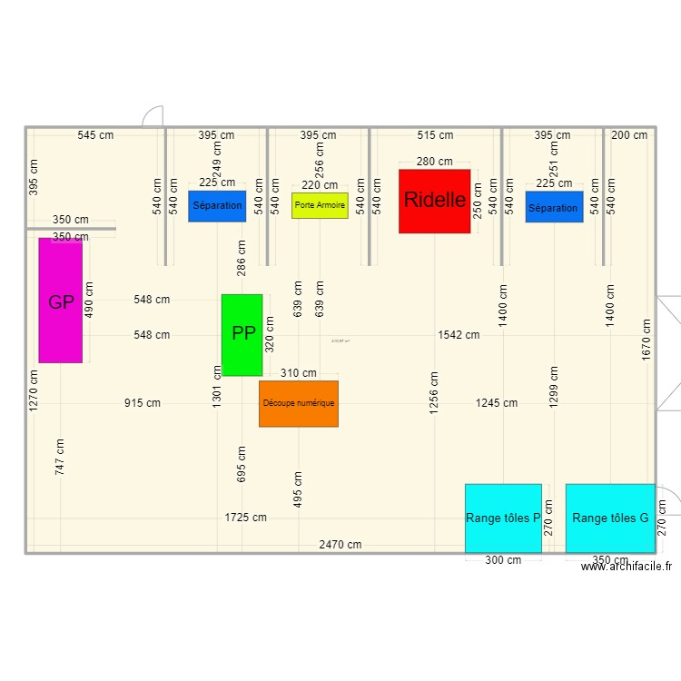 PSO. Plan de 1 pièce et 411 m2