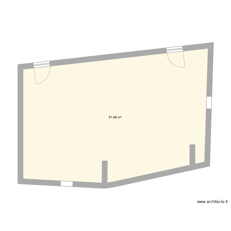 salle 118. Plan de 1 pièce et 52 m2