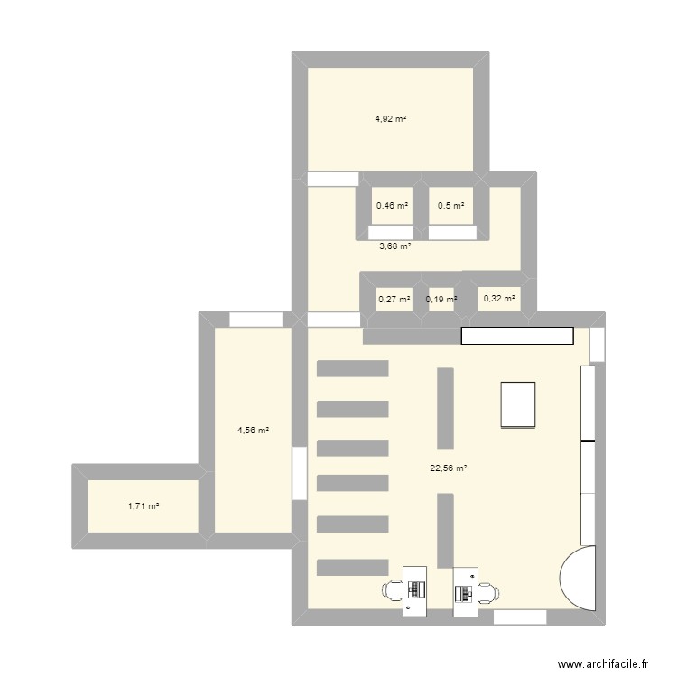 plan. Plan de 10 pièces et 39 m2