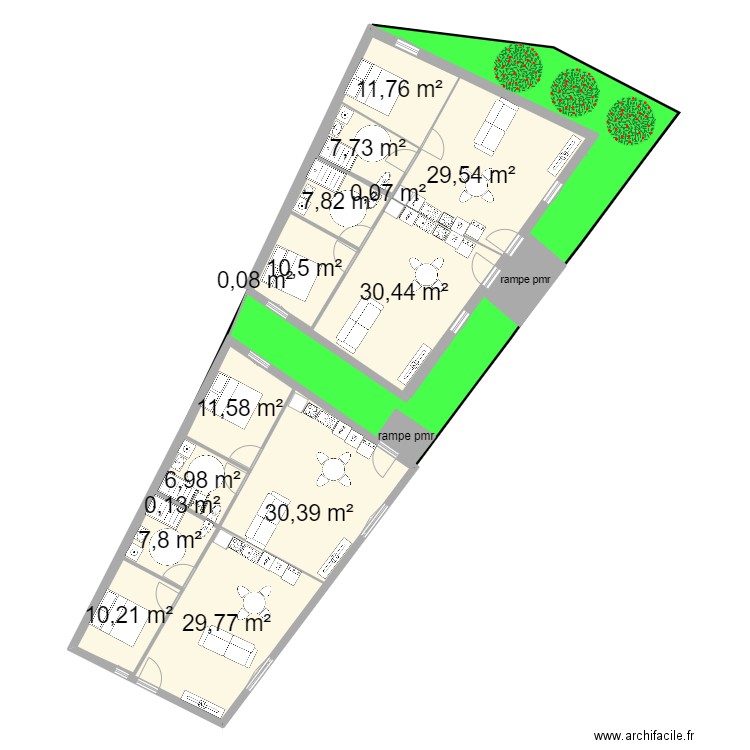 la gare 4. Plan de 17 pièces et 343 m2