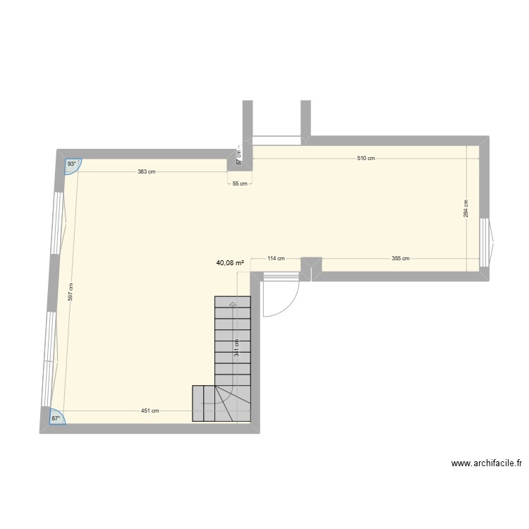 WALPI salon/sàm. Plan de 1 pièce et 40 m2