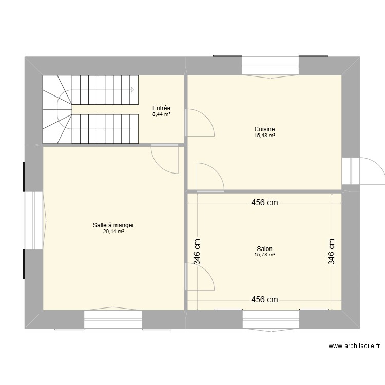 VIREY. Plan de 4 pièces et 60 m2