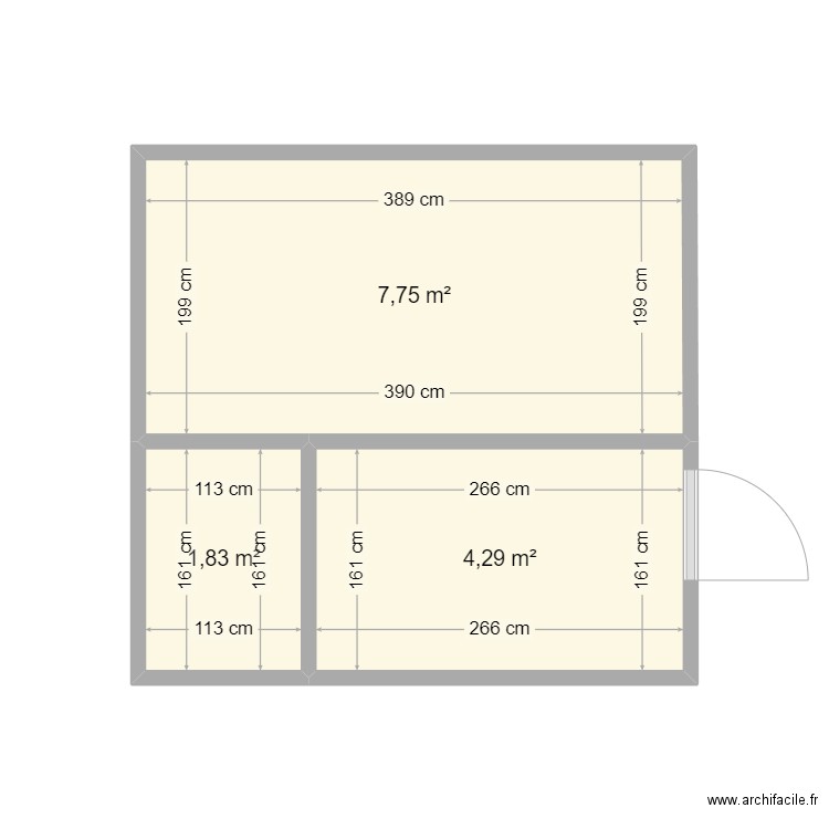 plan1. Plan de 3 pièces et 14 m2