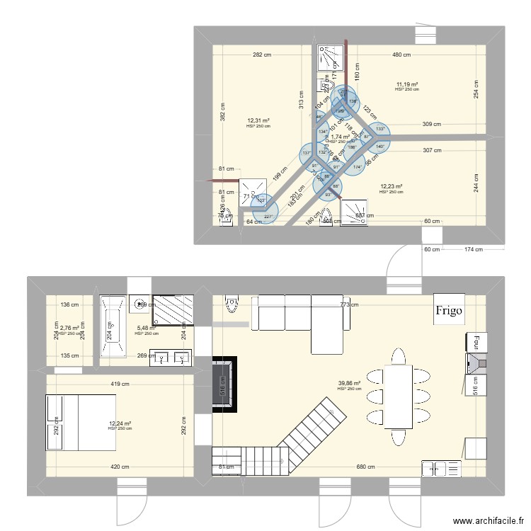 gautrais 2. Plan de 8 pièces et 98 m2