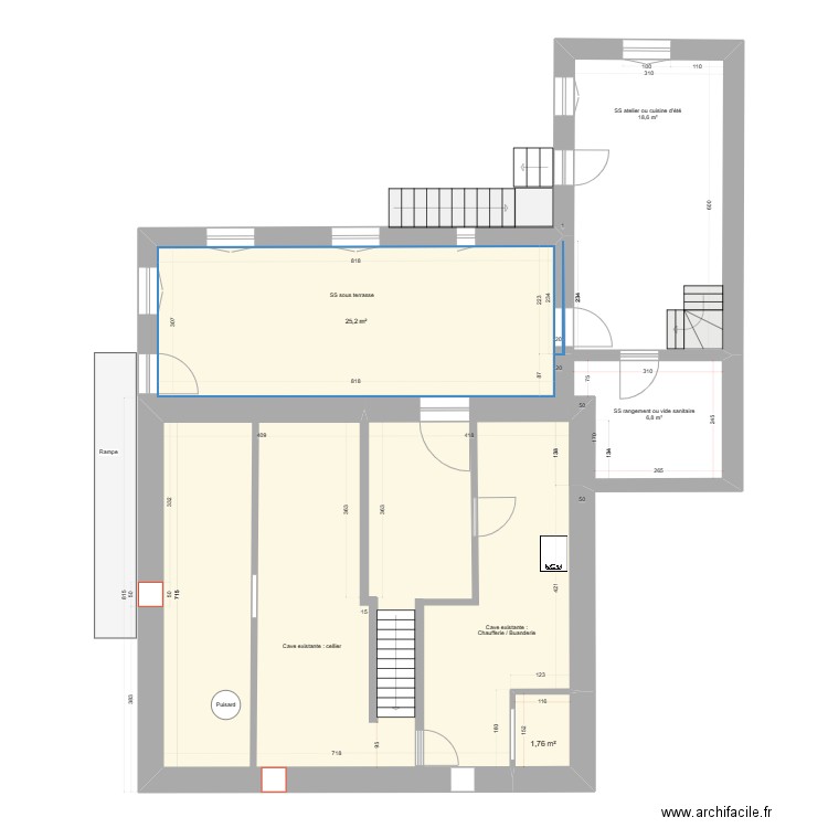 Projet_RDF_SS_002bis. Plan de 3 pièces et 84 m2