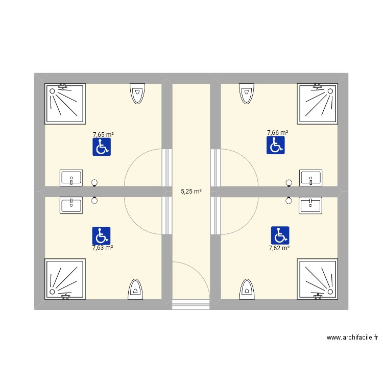 Structure. Plan de 5 pièces et 36 m2