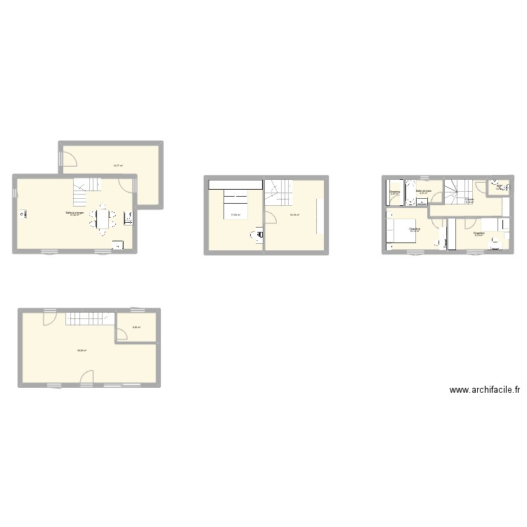 PLOUHINEC ETAGE. Plan de 12 pièces et 169 m2