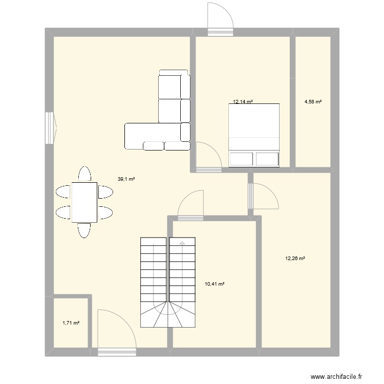 19.07. Plan de 6 pièces et 80 m2