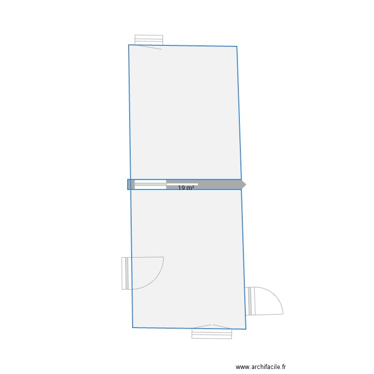 Bureau couture. Plan de 1 pièce et 19 m2