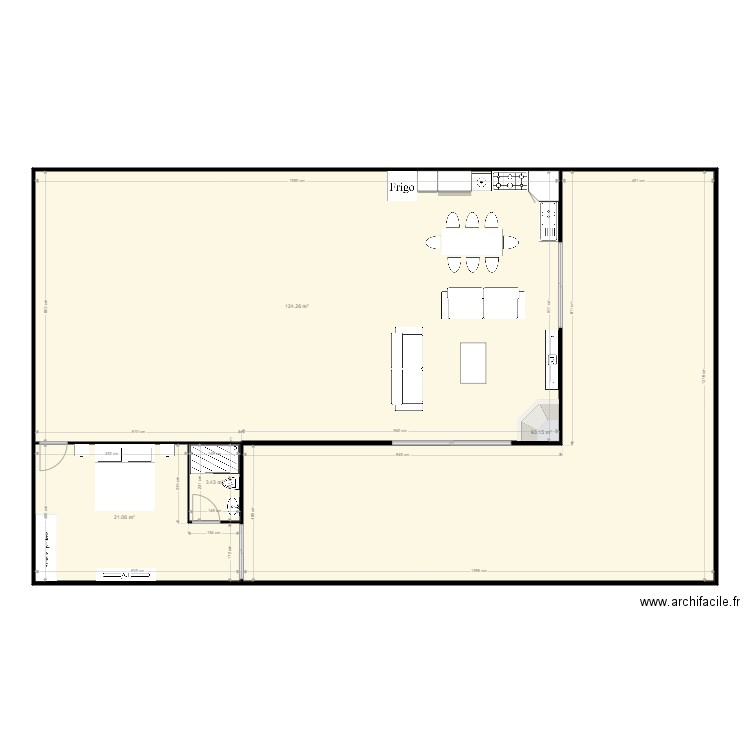 maison. Plan de 4 pièces et 242 m2