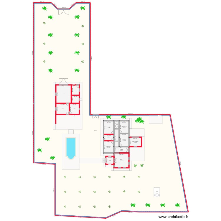 Plan Djerba Mahboubine V2. Plan de 17 pièces et -1907 m2