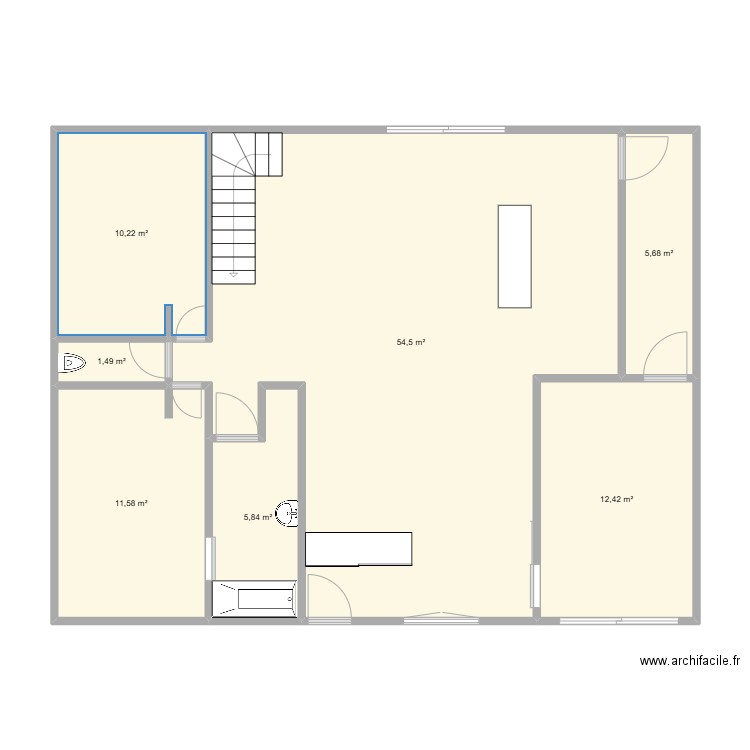 maison. Plan de 7 pièces et 102 m2