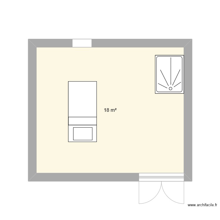 projet avec marine . Plan de 1 pièce et 18 m2