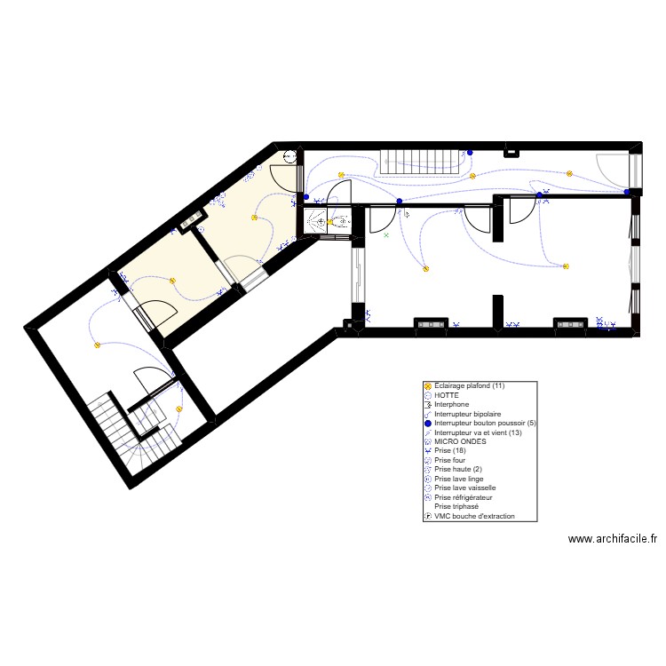 AV DU PARC RDC. Plan de 8 pièces et 90 m2