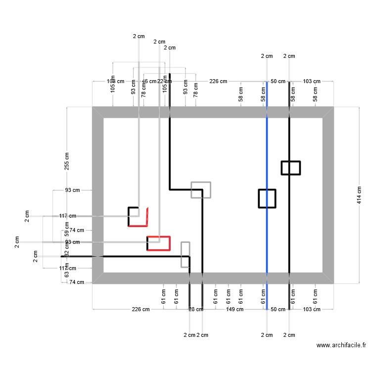 guidova . Plan de 19 pièces et 18 m2