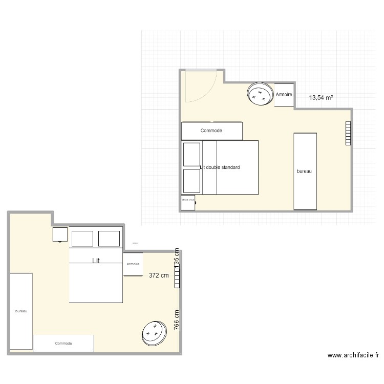 chambre. Plan de 1 pièce et 289 m2