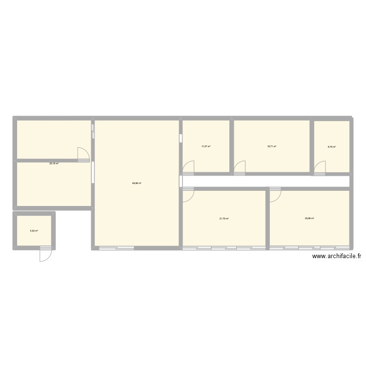 Micro-Creche. Plan de 8 pièces et 166 m2