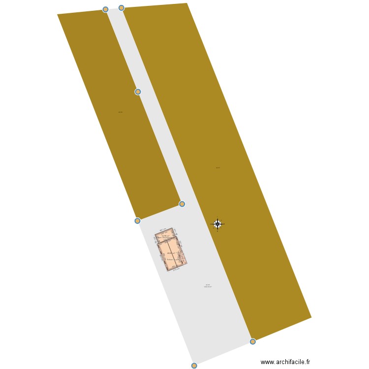 Plan masse Thibaut. Plan de 2 pièces et 62 m2